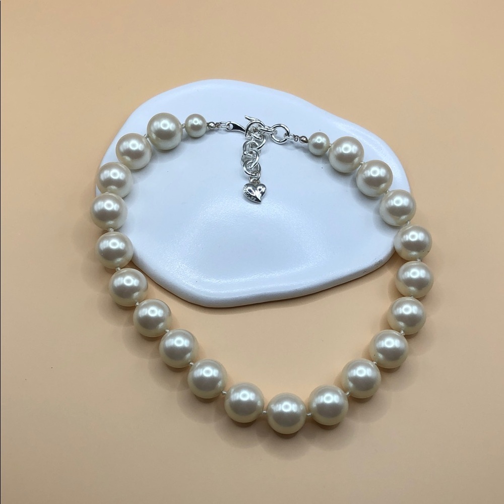 Cookie Lee chunky faux pearls choker collar statement dressy glam necklace NWOT